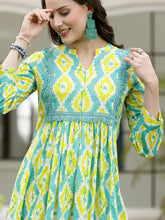 Women's Tropical Printed Cotton A-Line Dress-DRSICEPOP